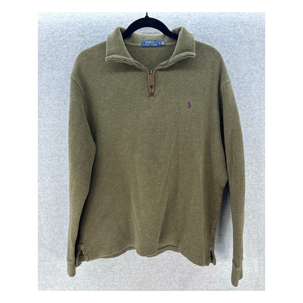 Polo Ralph Lauren Men's sz L Olive Green Pullover Comfort Soft Cozy Preppy